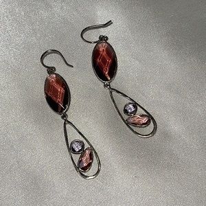 Silpada earrings - purple glass accents